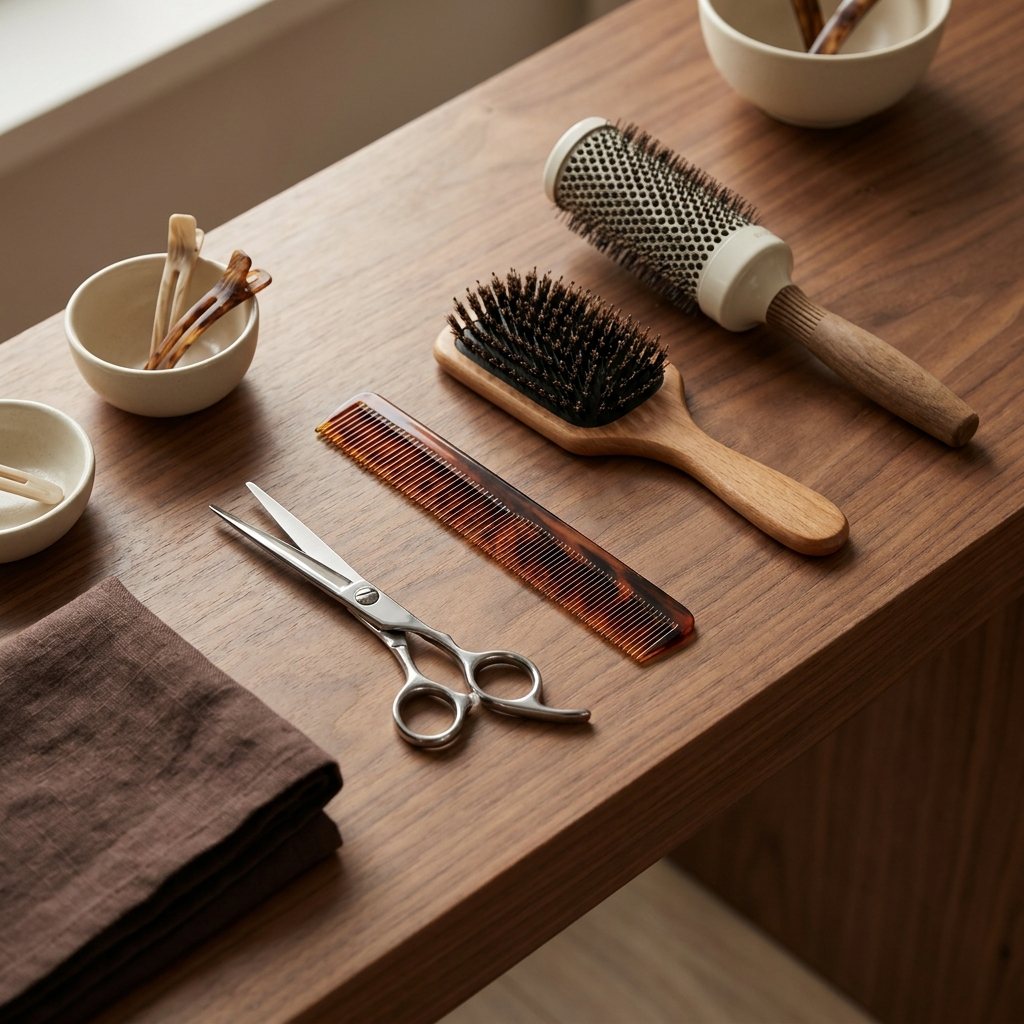 Gereedschap van de kapper bij Haarmode Heemskerk